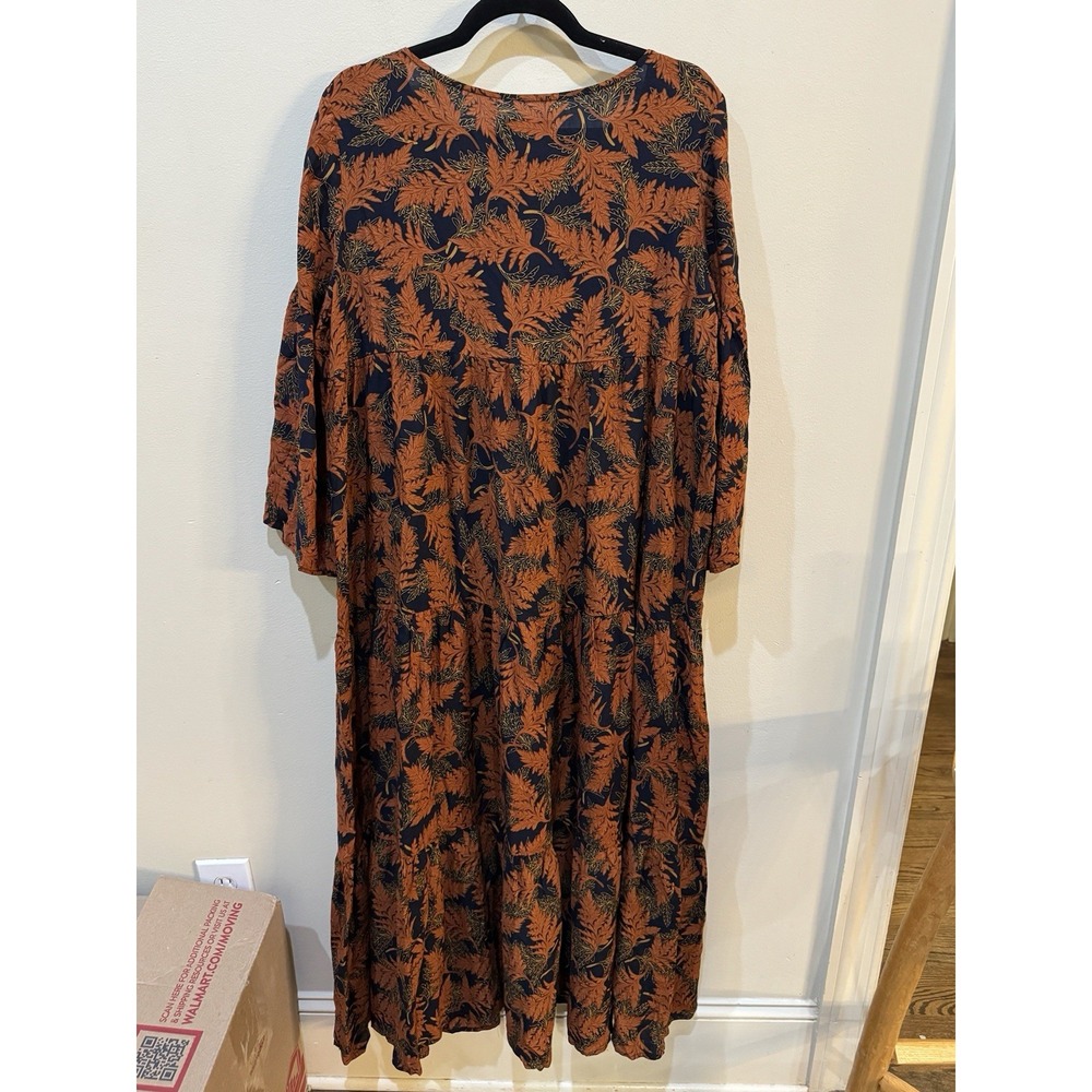 Natural Life Charlotte Boho Dress in Navy/Rust Size Large XL Maxi - Picture 3 of 10